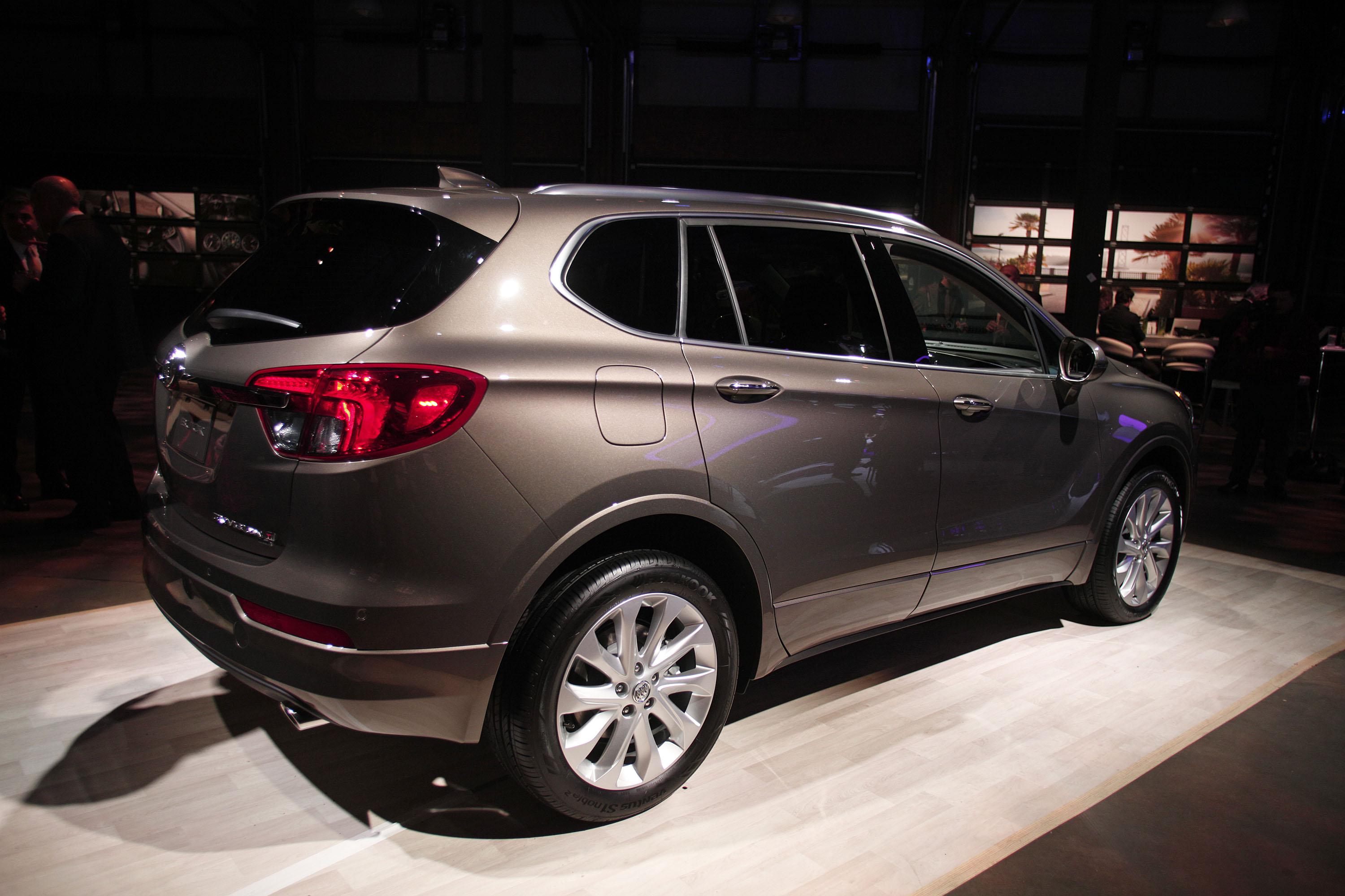 DETROIT, MI - JANUARY 10: The 2016 Buick Envision crossover SUV is shown at a Buick reveal event on the eve of the 2016 North American International Auto Show January 10th, 2016 in Detroit, Michigan. The Envision will be built in China and sold in the United States. The NAIAS runs from January 11th to January 24th and will feature over 750 vehicles and interactive displays.  (Photo by Bill Pugliano/Getty Images)
