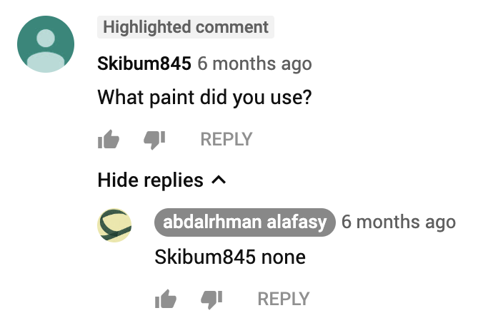 There is no paint.