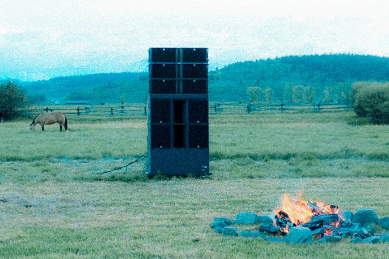A field in Wyoming, the site of Kanye's listening party.