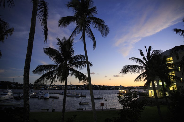 HAMILTON, BERMUDA - NOVEMBER 8: A view of Hamilton Harbour at dusk, November 8, 2017 in Hamilton, Bermuda. In a series of leaks made public by the International Consortium of Investigative Journalists, the Paradise Papers shed light on the trillions of dollars that move through offshore tax havens. (Photo by Drew Angerer/Getty Images)