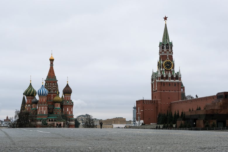 Red Square in Moscow on a cloudy day