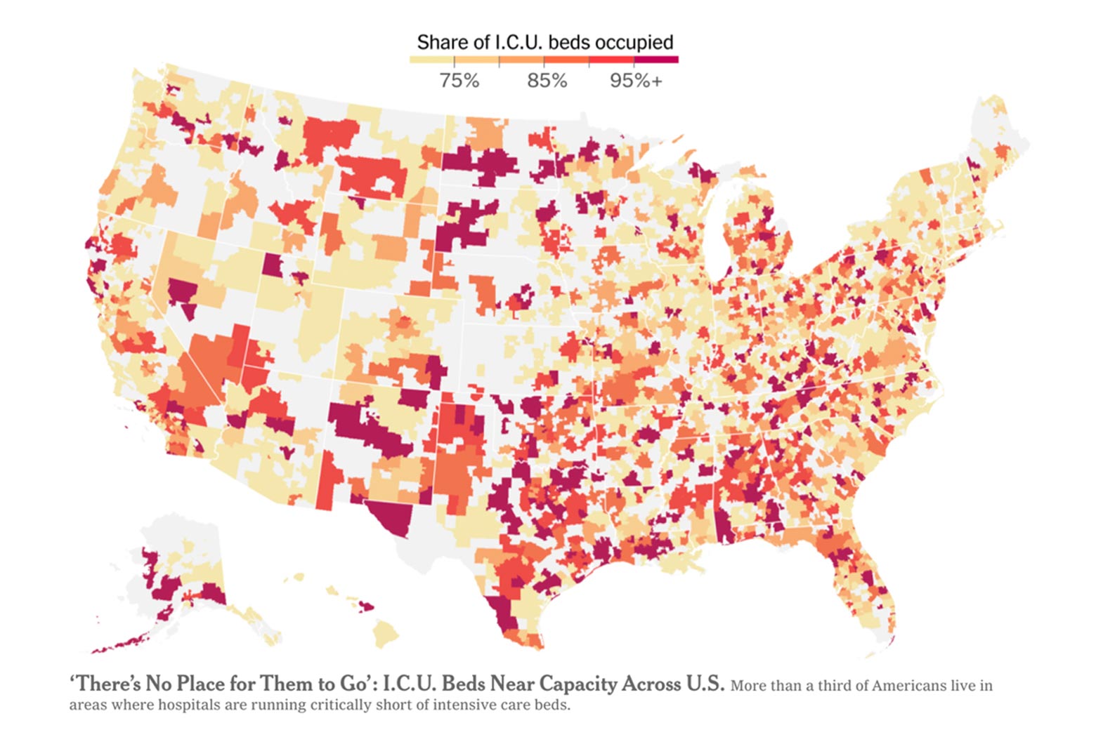 Map of the U.S. color coded.