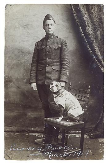 Photograph of "Stubby" and J. Robert Conroy. France, March, 1919. 