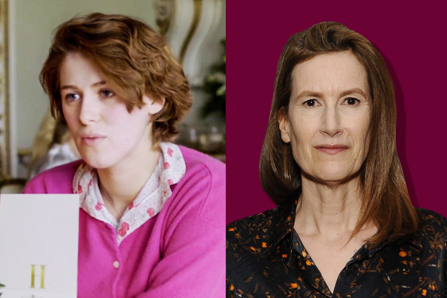 Side-by-side photos of Honor Swinton-Byrne and Joanna Hogg.