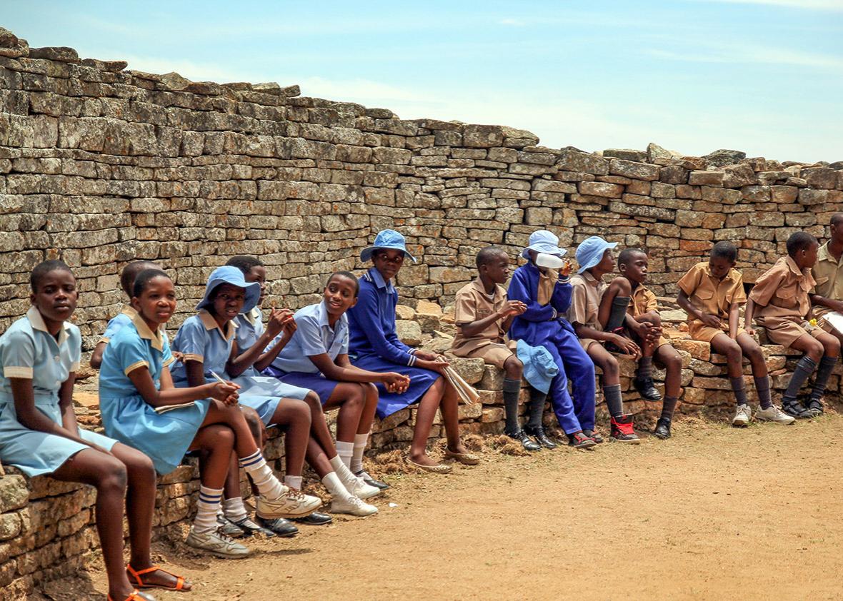 Children from Bulawayo on a school trip. 