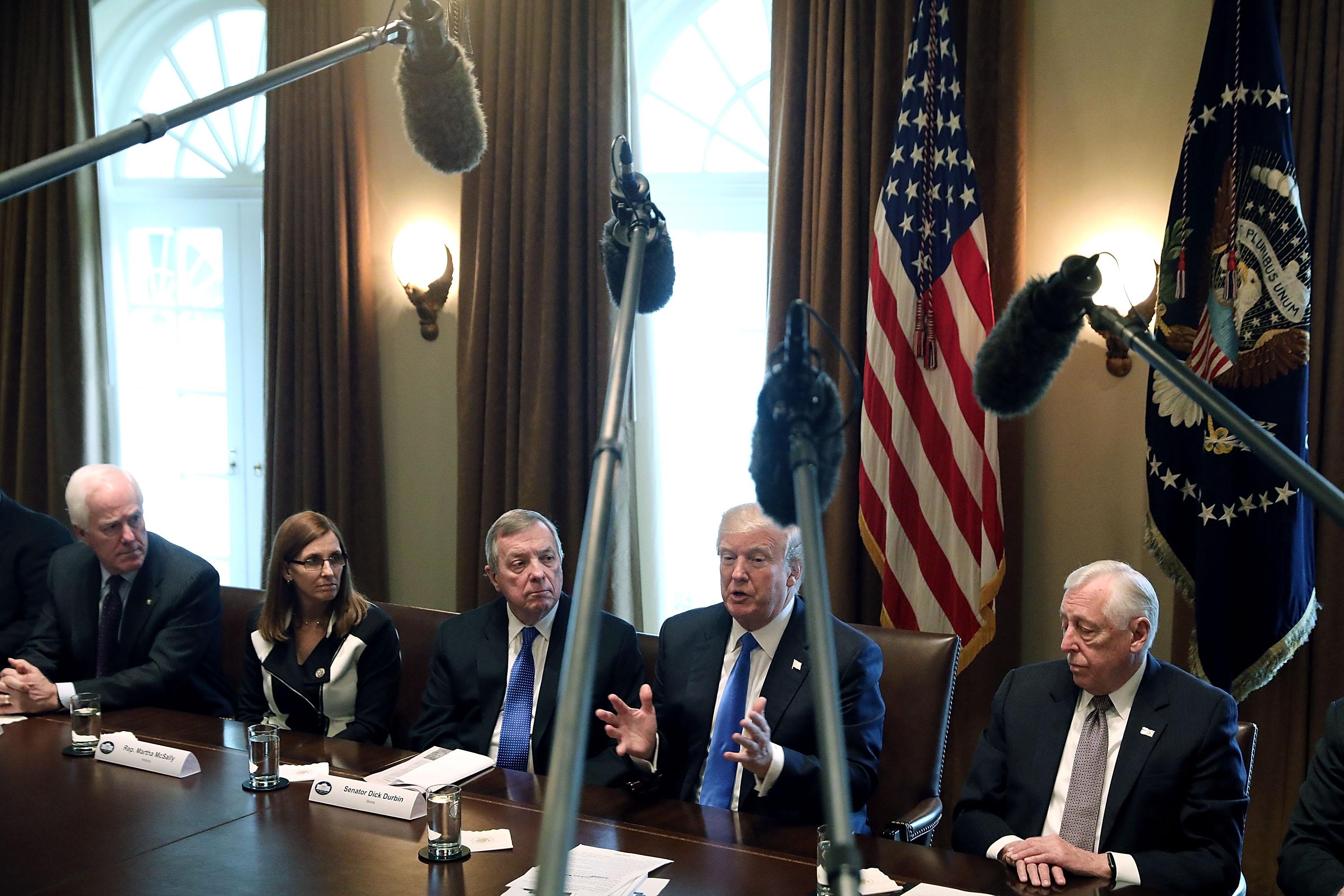 Rep. Martha McSally, second from left, at a White House immigration roundtable earlier this year.