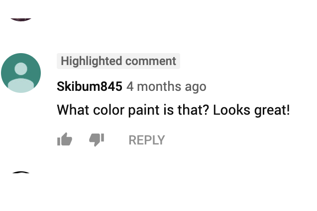 The color of paint remains unknown.