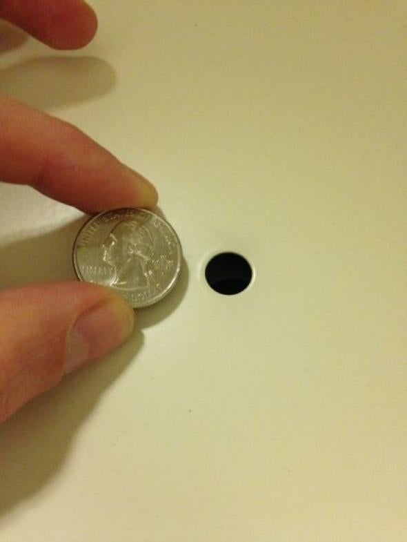 What's That Thing The little round hole in the elevator door.