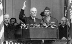 President Franklin D. Roosevelt gives his fourth Inaugural speech.