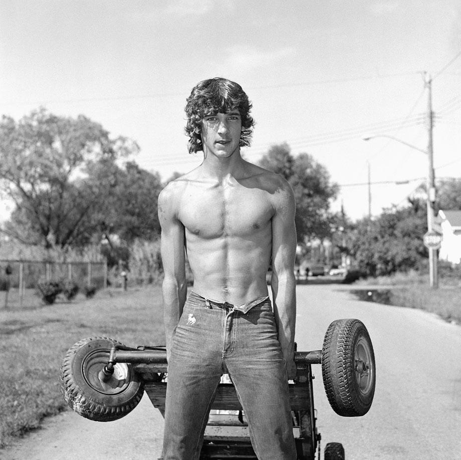 Young Man Pulling Go-Kart