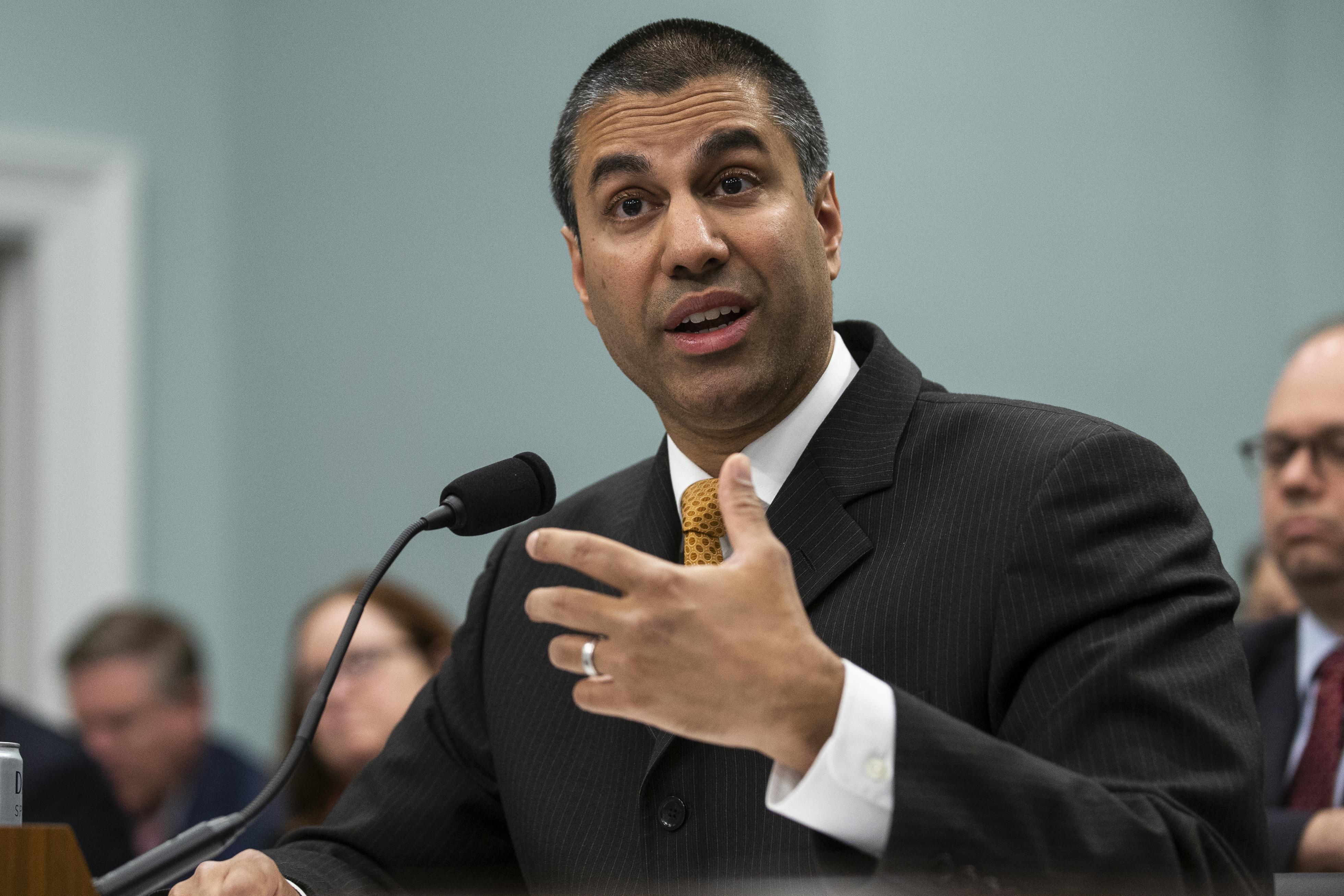 WASHINGTON, DC - APRIL 26: FCC Chairman Ajit Pai testifies before the House Appropriations Committee during a hearing on the 2019FY FCC Budget on Capitol Hill on April 26, 2018 in Washington, DC. (Photo by Alex Edelman/Getty Images)