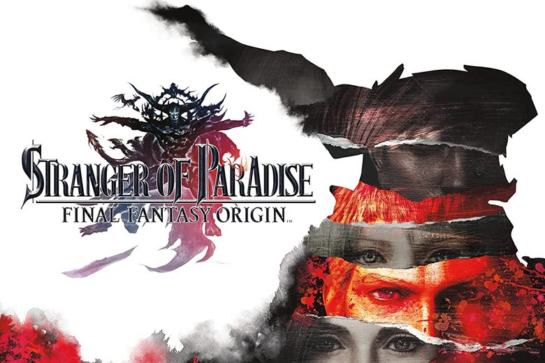 A video game box art bearing the logo of Stranger of Paradise: Final Fantasy Origin.