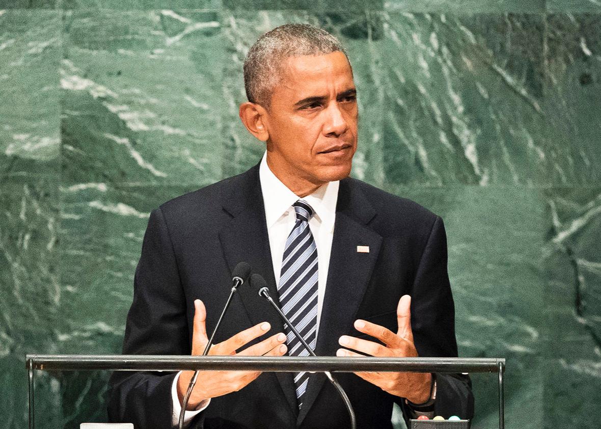 U.S. President Barack Obama addresses the United Nations General Assembly at UN headquarters, September 20, 2016 in New York City. 