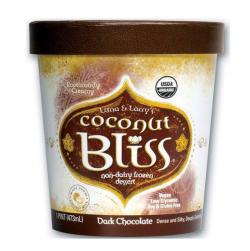 Coconut Bliss, non-dairy frozen dessert, dark chocolate flavor.
