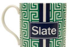 Slate Plus ceramic mug made by Jonathan Adler with Slate logo