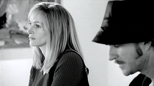 Julia Roberts smiling in Notting Hill's film-within-a-film, Gramercy Park.