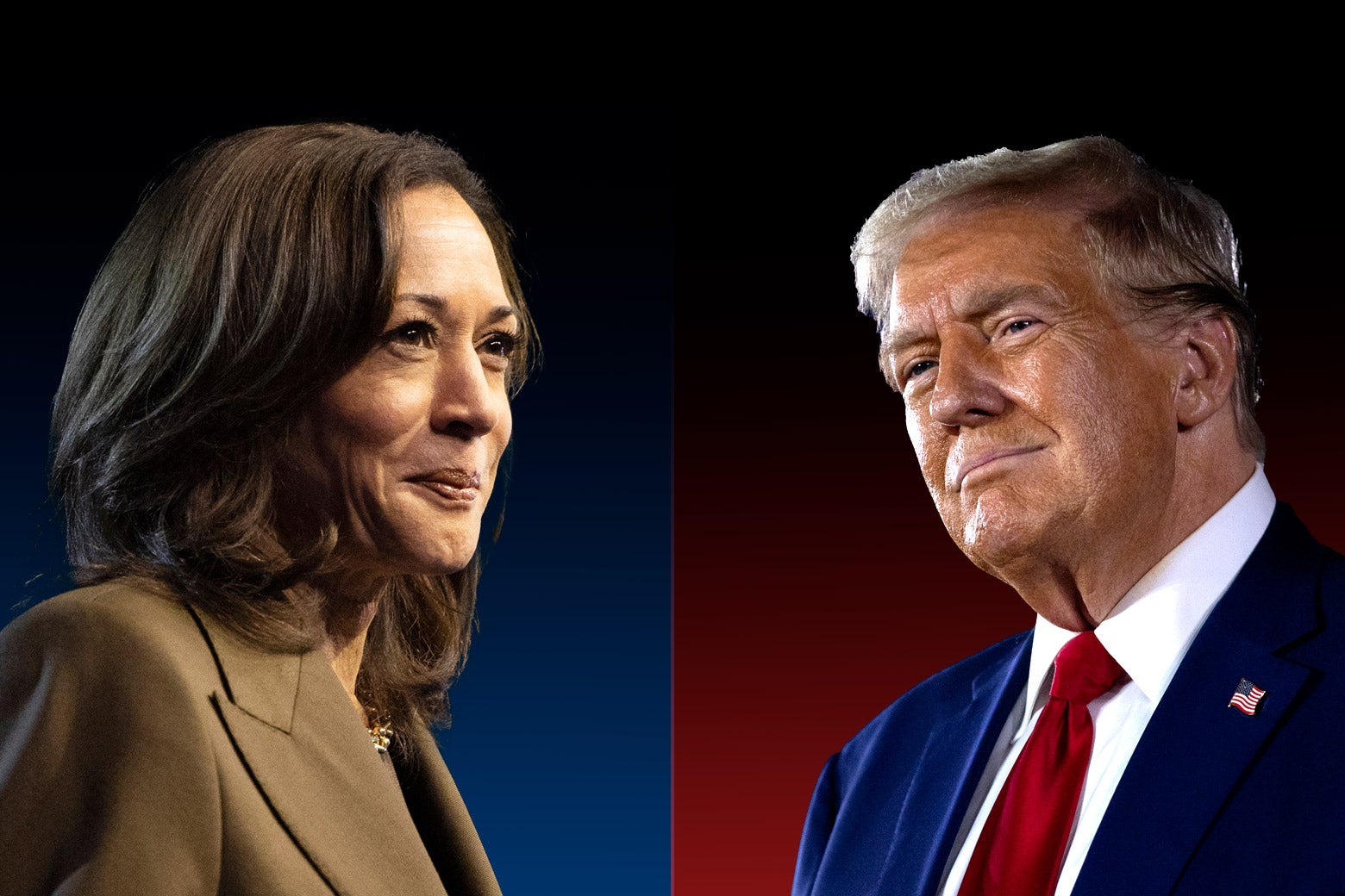 Side by side of Kamala Harris and Donald Trump.