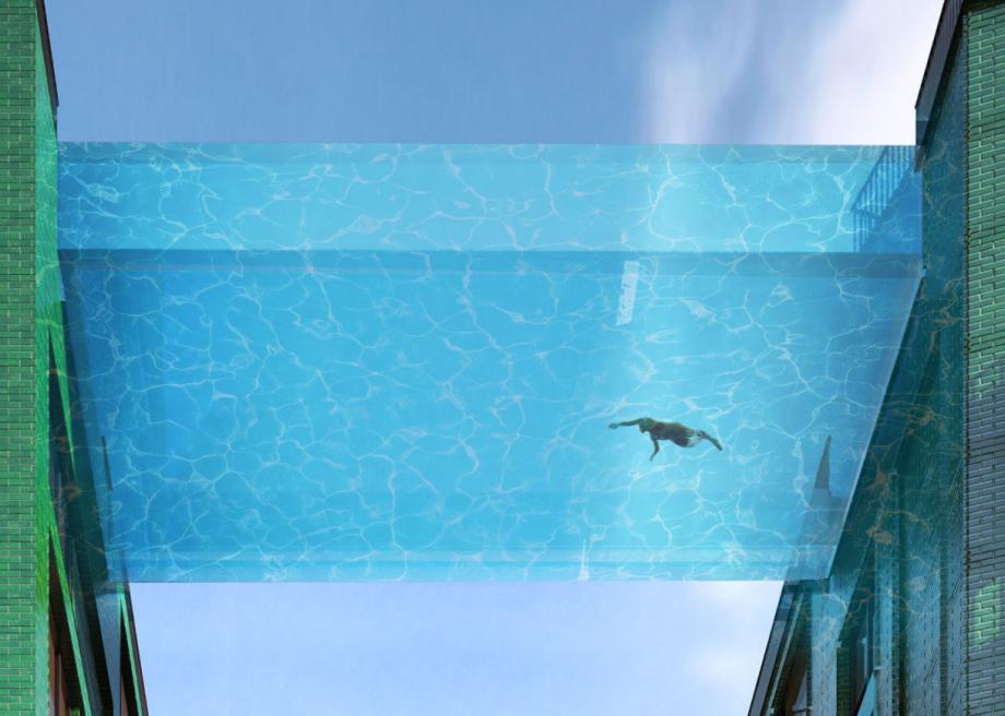 London Sky Pool The Glass Encased Swimming Pool At Embassy Gardens Seems To Defy Gravity