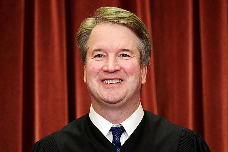 Brett Kavanaugh in a robe at the Supreme Court.