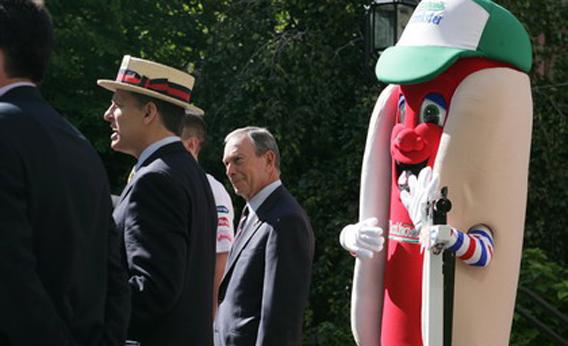 Mayor Bloomberg at the Nathan's Famous International Hot Dog Eating Contest Weigh-In