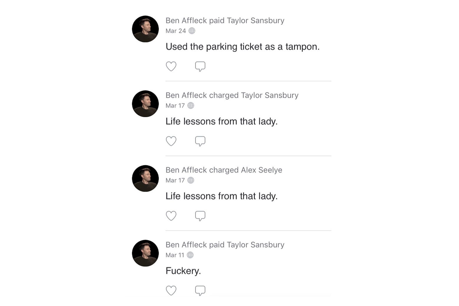 Venmo transaction humor Scrolling through the emojis and jokes of the