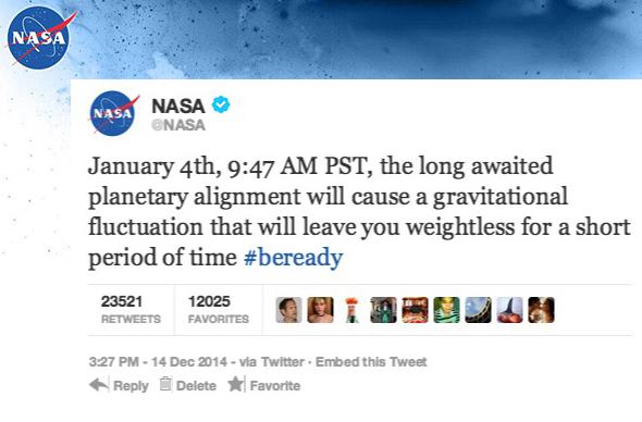 fake NASA tweet