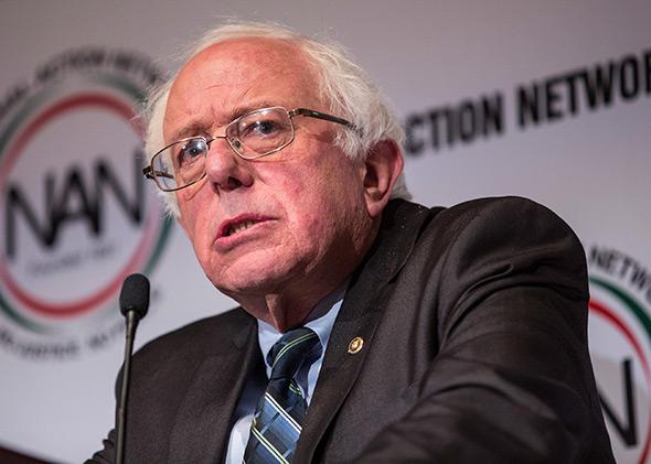 Independent Vermont Sen. Bernie Sanders speaks at the National Action Network national convention on April 8, 2015, in New York City