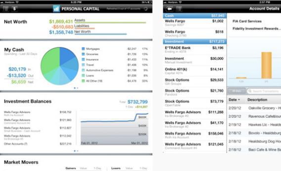 Personal Capital online investment apps.