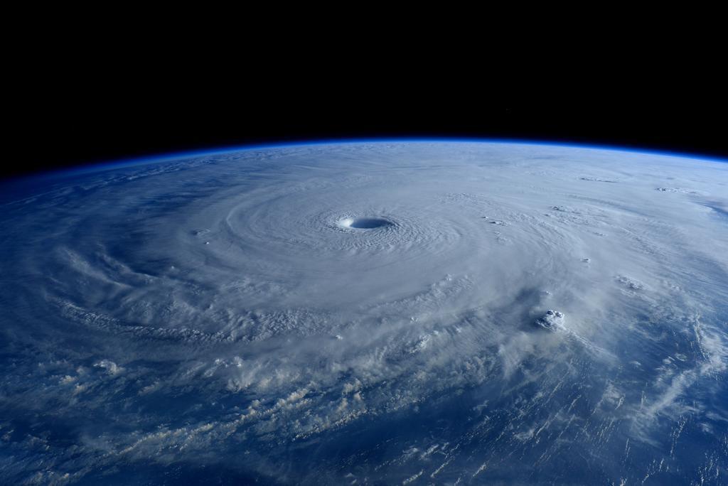 Super typhoon Maysak: Cyclone seen from space.