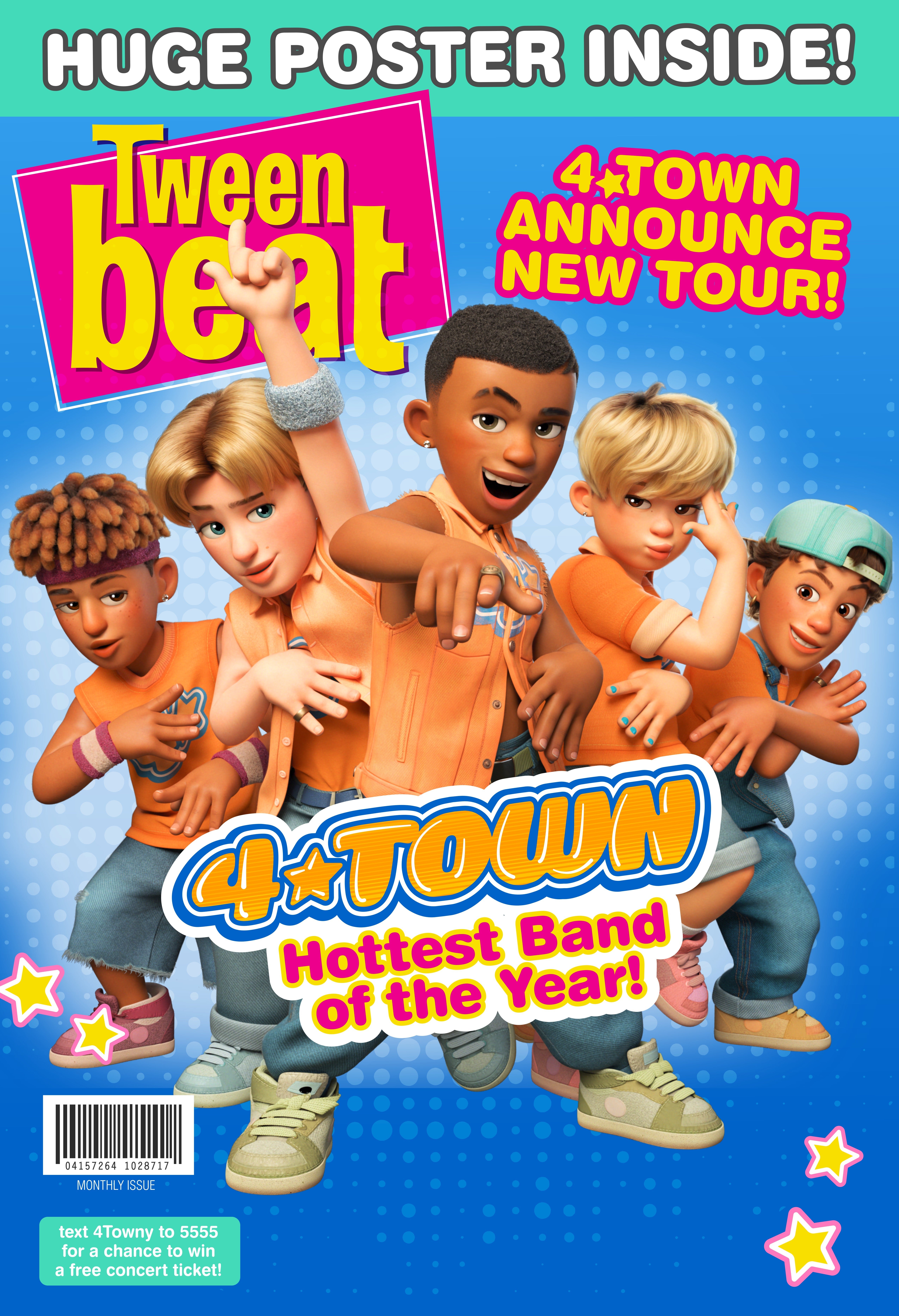The cover of Tween Beat magazine, featuring 4*Town in iconic poses.
