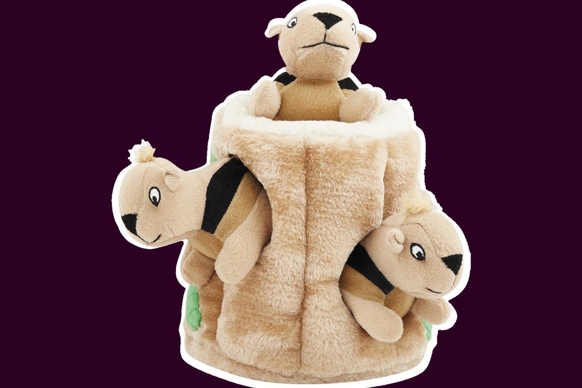 Dog toy tree outlet with squirrels