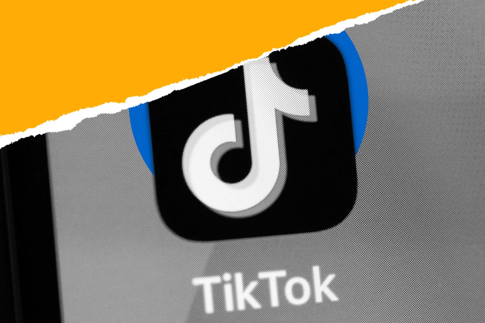 An illustration of the TikTok logo on an iPhone. 