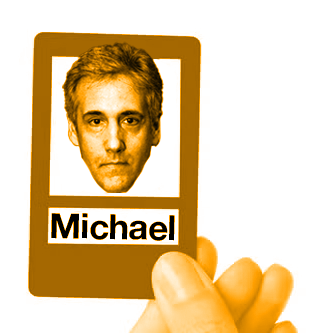 Guess Who gamecard but it's Michael Cohen.