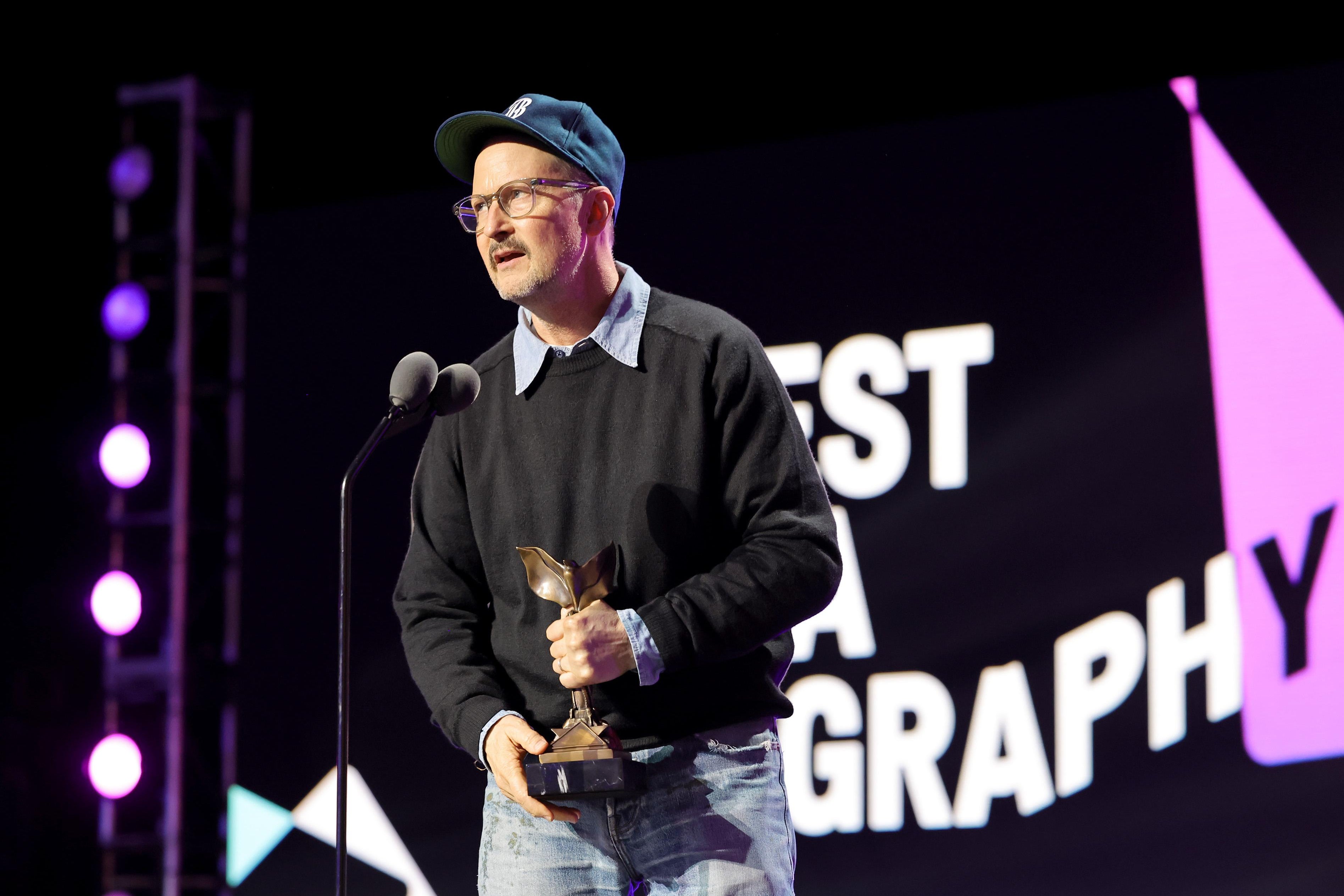 SANTA MONICA, CALIFORNIA - MARCH 04: Todd Field accepts the Best Cinematography award for Florian Hoffmeister for "Tár" onstage during the 2023 Film Independent Spirit Awards on March 04, 2023 in Santa Monica, California. (Photo by Amy Sussman/Getty Images)