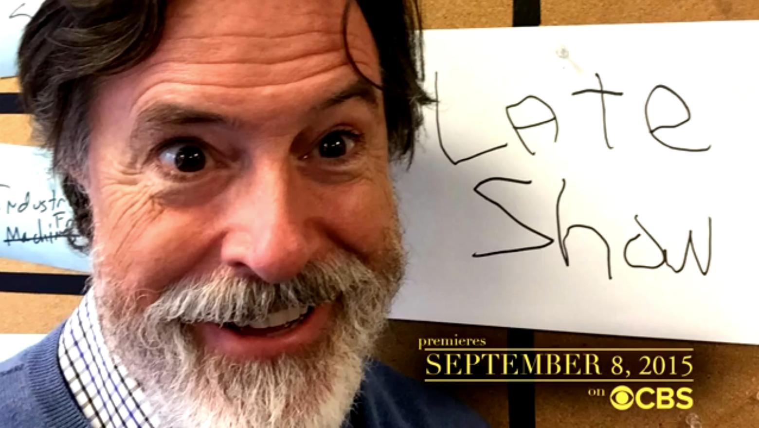 Stephen Colbert’s beard is shaved off in video for the new Late Show.