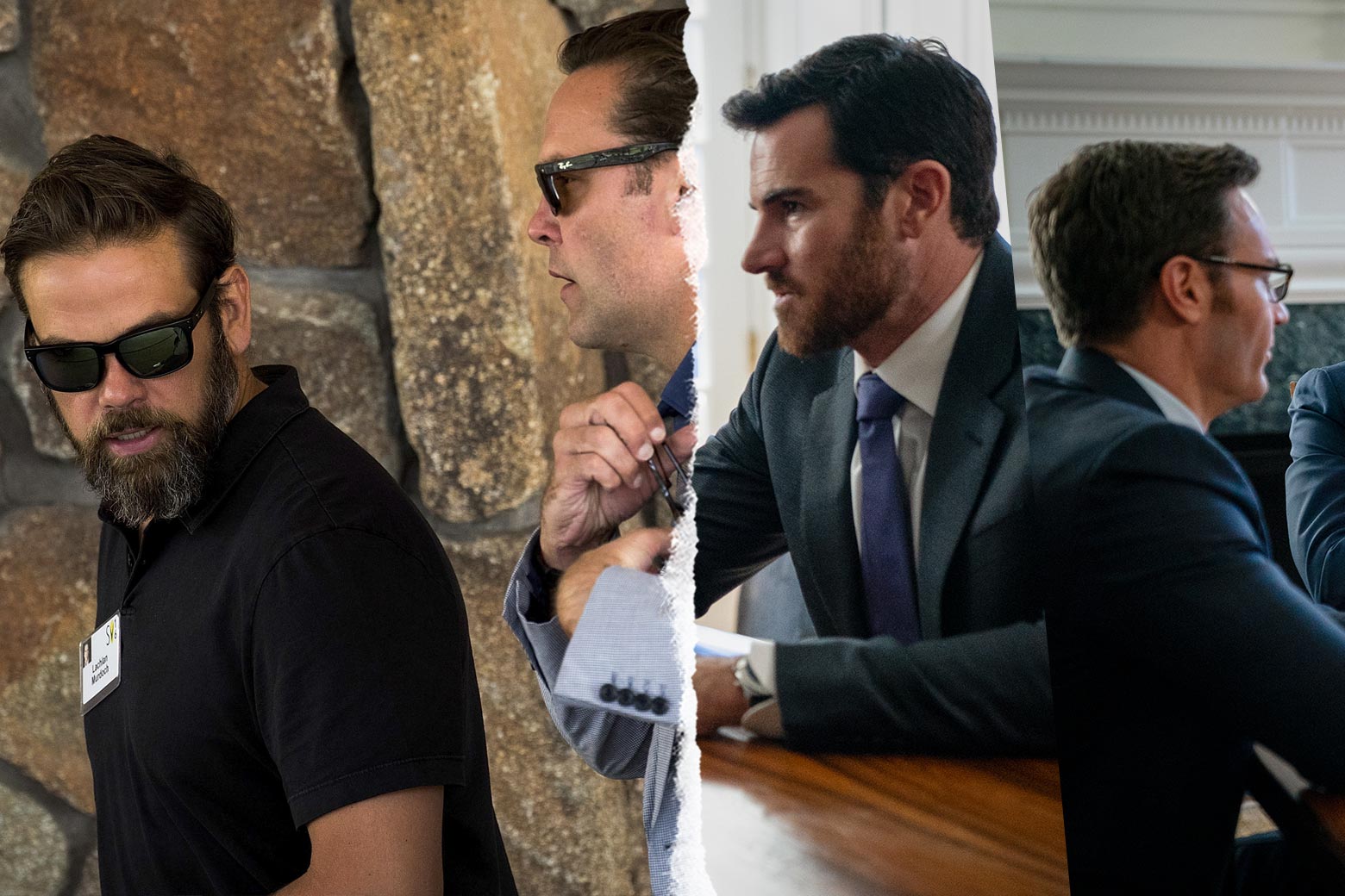 The Murdoch brothers, and Josh and Ben Lawson as James and Lachlan Murdoch