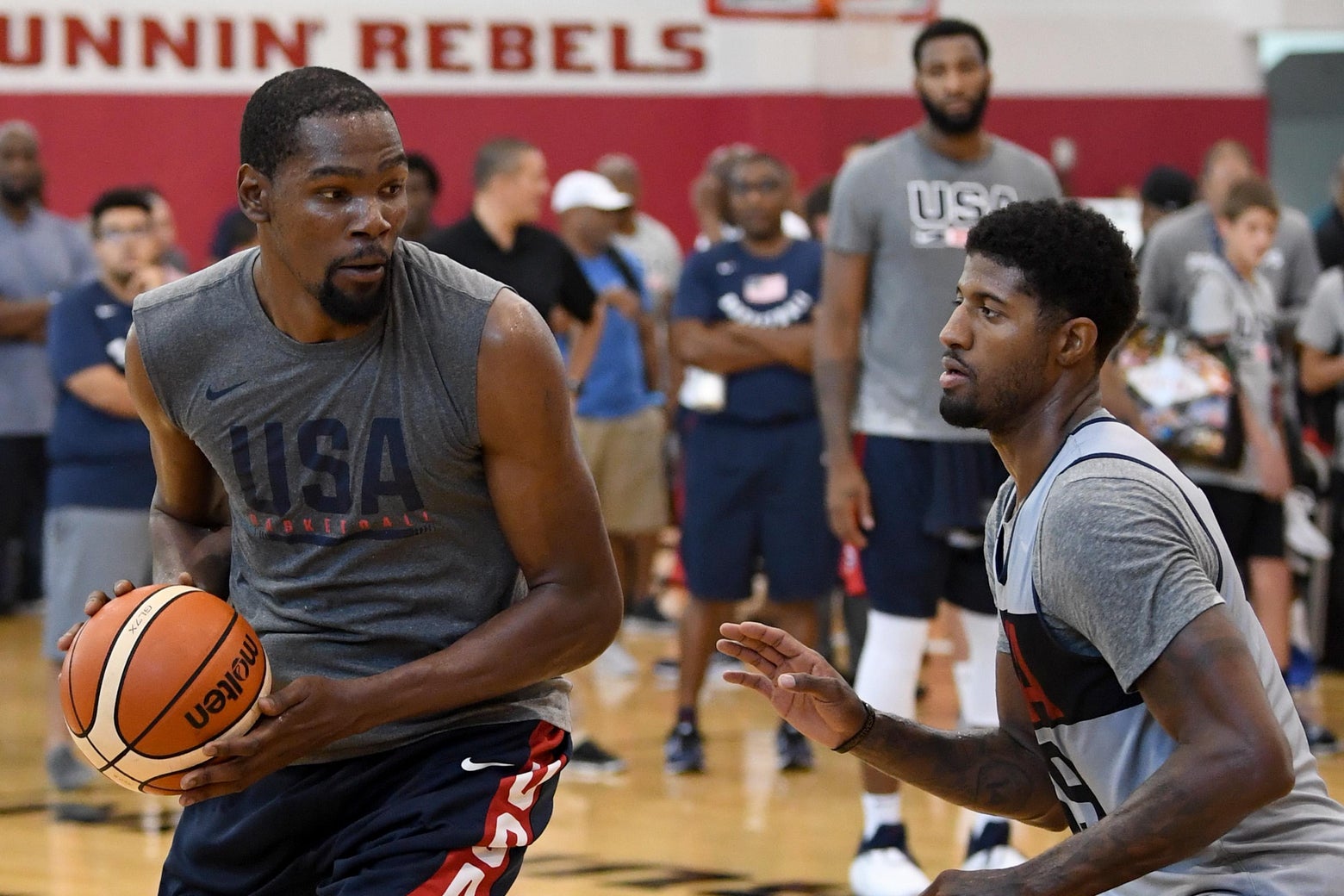 Team USA one-on-one tournament: Kevin Durant, Paul George, and Victor  Oladipo play king of the court., image size:1560x1040