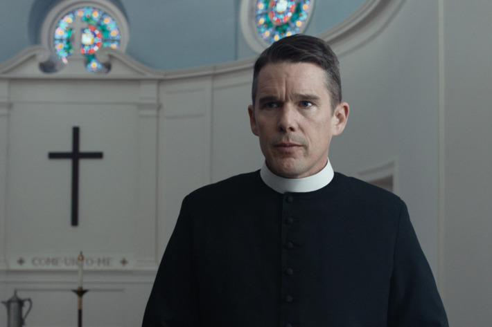 Ethan Hawke as a pastor in First Reformed. 