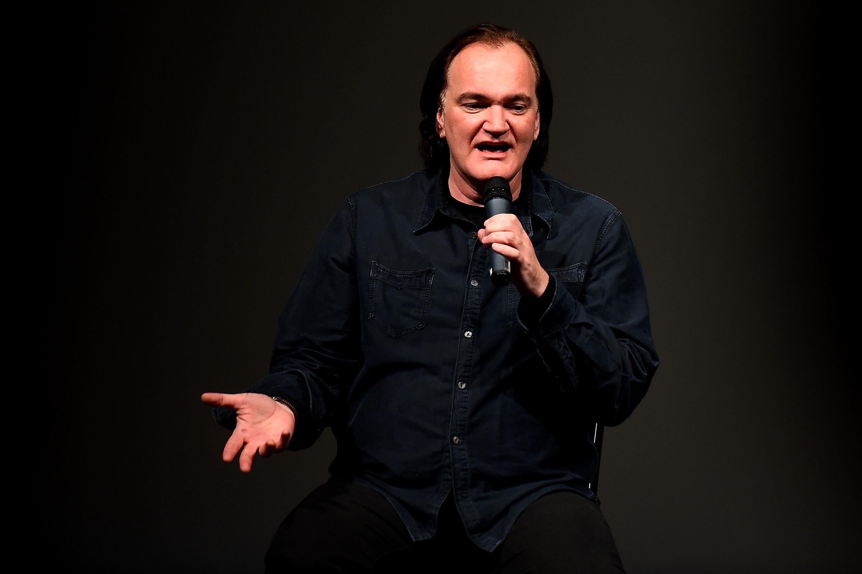 PARK CITY, UT - JANUARY 27:  Director Quentin Tarantino speaks at the 'Reservoir Dogs' 25th Anniversary Screening during the 2017 Sundance Film Festival at Eccles Center Theatre on January 27, 2017 in Park City, Utah.  (Photo by Nicholas Hunt/Getty Images for Sundance Film Festival)