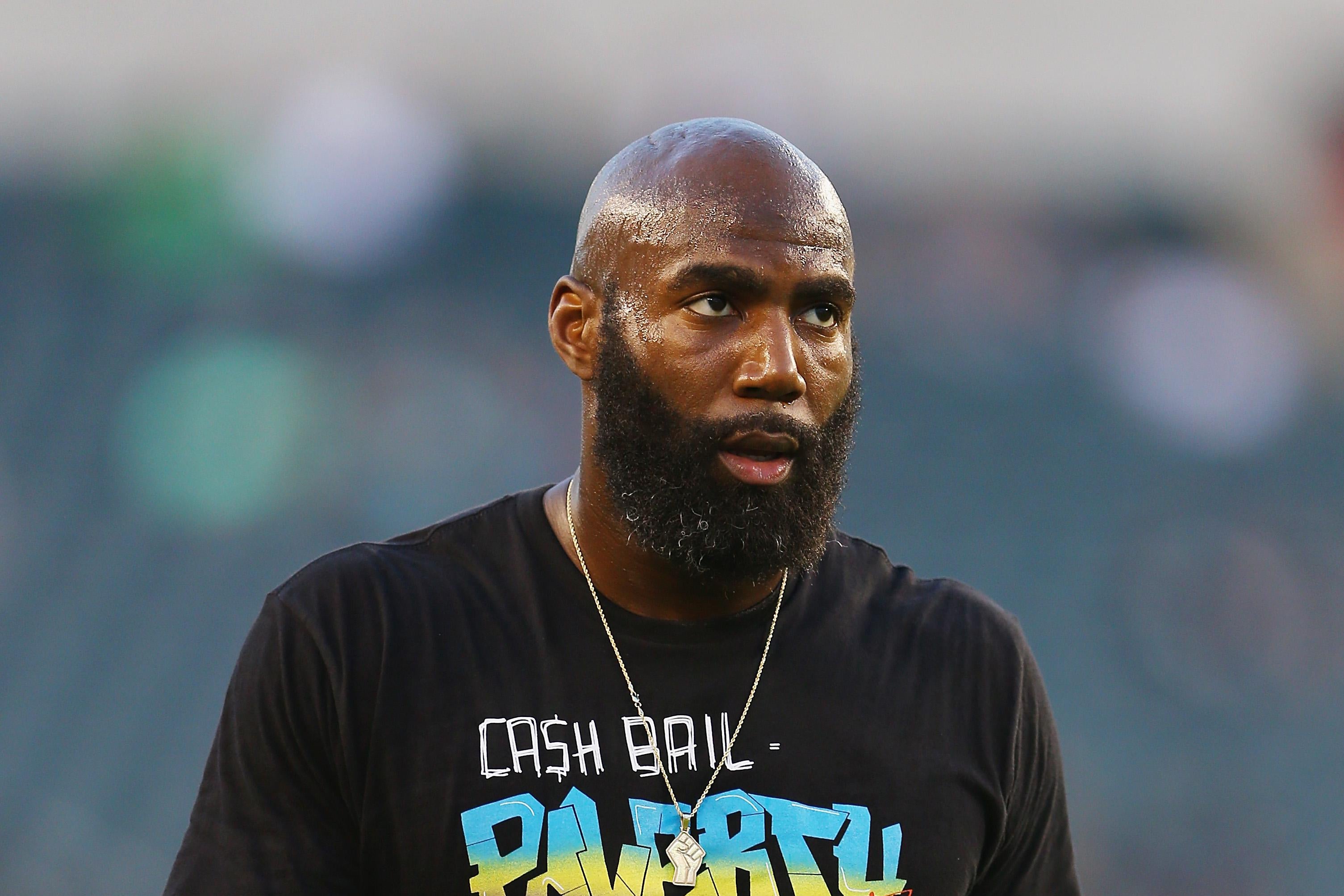 PHILADELPHIA, PA - SEPTEMBER 06:  Malcolm Jenkins #27 of the Philadelphia Eagles looks on before the game against the Atlanta Falcons at Lincoln Financial Field on September 6, 2018 in Philadelphia, Pennsylvania.  (Photo by Mitchell Leff/Getty Images)