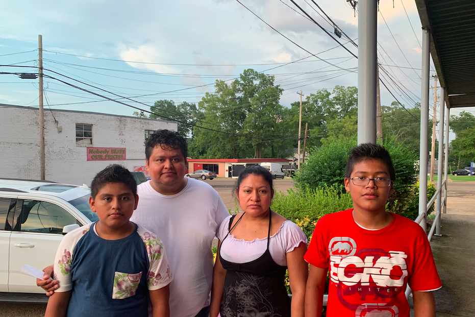 Mario Salazar, second from left, with his family.