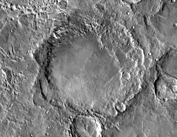 McLaughlin crater on Mars, what may have been a vast groundwater lake a billion years ago.