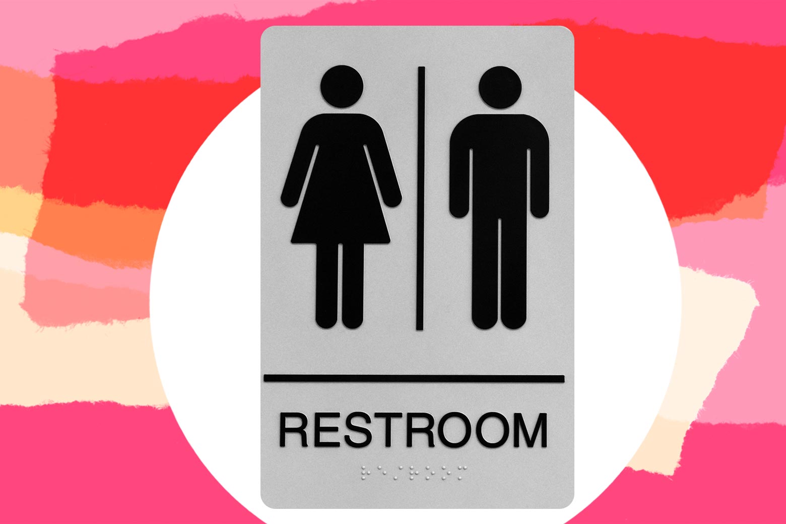 A binary gendered restroom sign.
