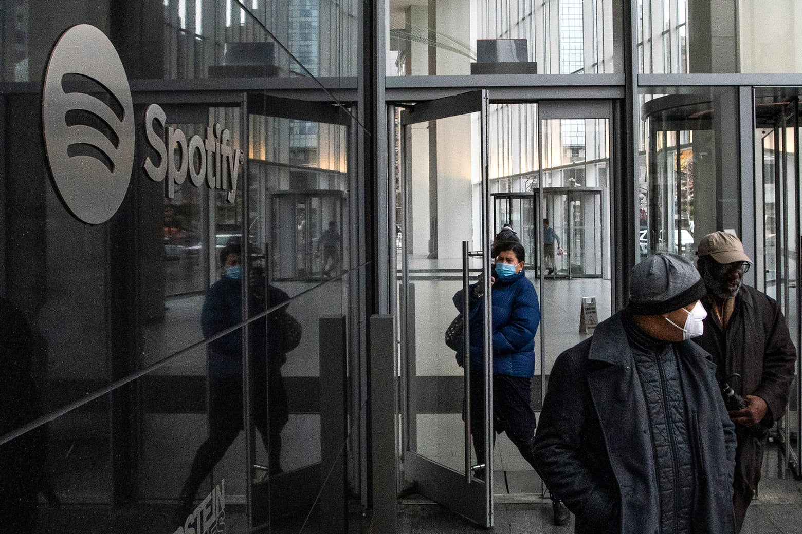 Exterior shot of Spotify headquarters in New York.