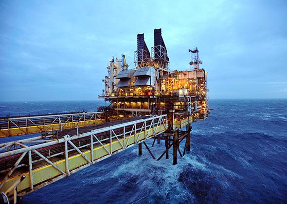BP oil rig in the North Sea, near Scotland