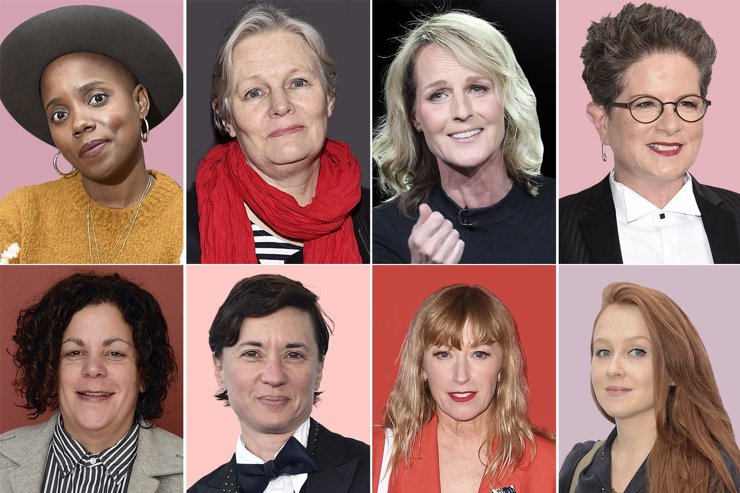 Some of the female and gender-fluid filmmakers whose movies Vachon has produced. Row 1: Janicza Bravo, Mary Harron, Helen Hunt, and Phyllis Nagy. Row 2: Rose Troche, Kimberly Peirce, Cindy Sherman, and Elizabeth Wood.