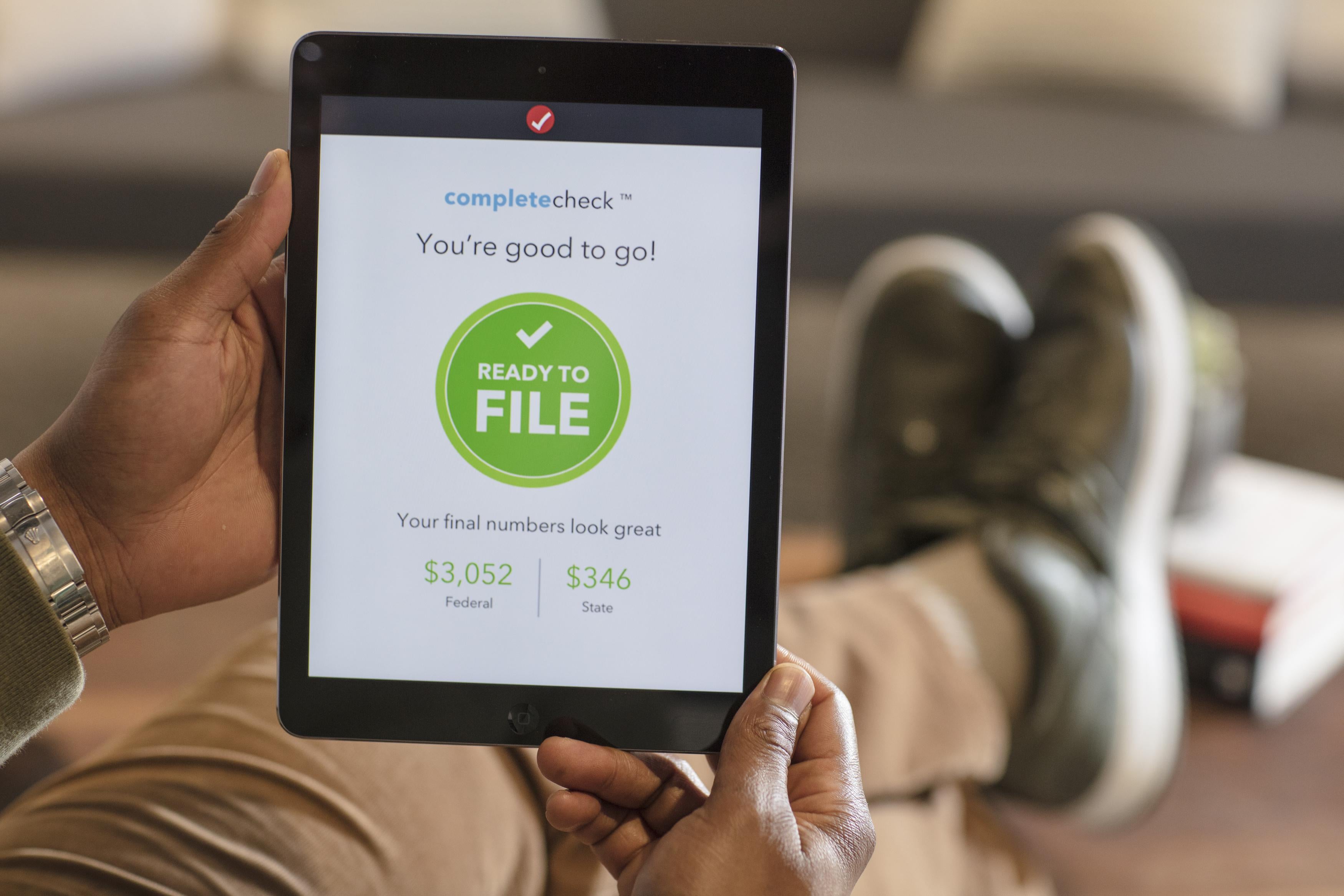 TurboTax is displayed on a device.