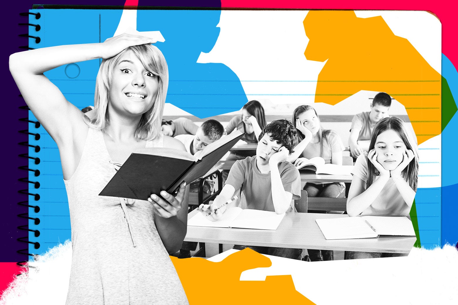 A clueless kindergarten substitute teacher and her bored classroom