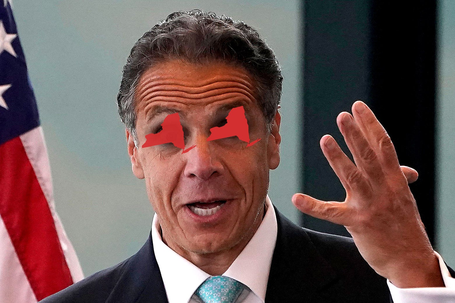 A photo illustration of former New York Governor Andrew Cuomo
