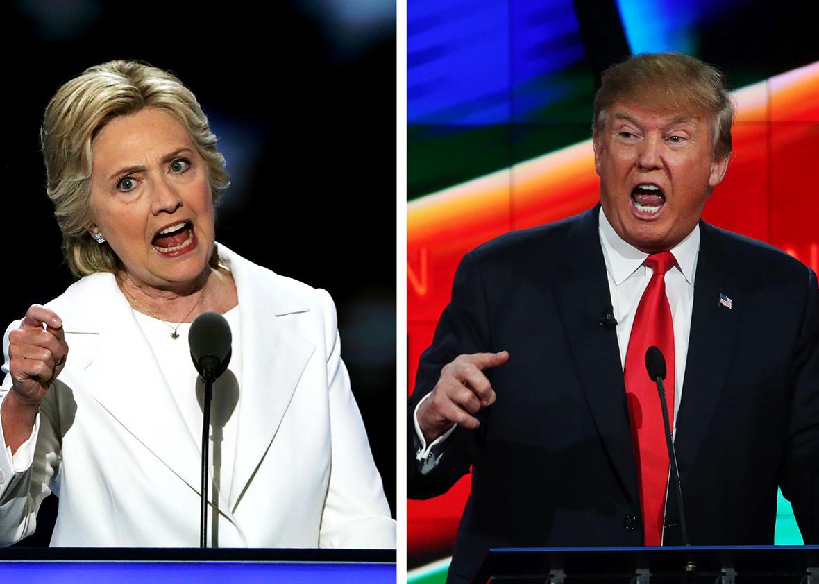 US Presidential Candidates Hillary Clinton and Donald Trump.   